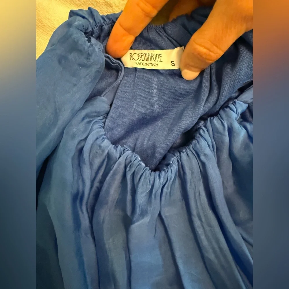 NWOT Blue Silk Maxi Dress - Picture 4 of 4